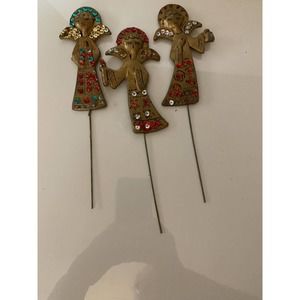 Vintage1960's Mid Century Masco Christmas Caroler Plastic Flower Decor Plant